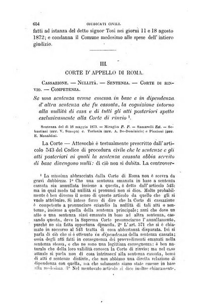 Giornale del Foro in cui si raccolgono le più importanti regiudicate dei supremi tribunali di Roma e dello Stato pontificio in materia civile