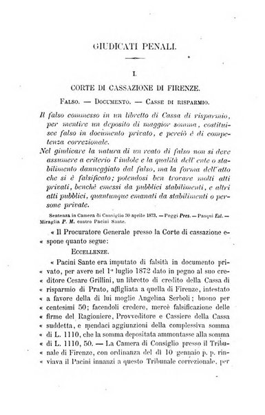 Giornale del Foro in cui si raccolgono le più importanti regiudicate dei supremi tribunali di Roma e dello Stato pontificio in materia civile