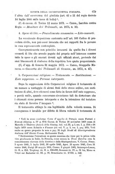 Giornale del Foro in cui si raccolgono le più importanti regiudicate dei supremi tribunali di Roma e dello Stato pontificio in materia civile