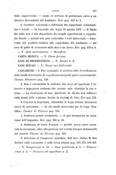 Giornale del Foro in cui si raccolgono le più importanti regiudicate dei supremi tribunali di Roma e dello Stato pontificio in materia civile