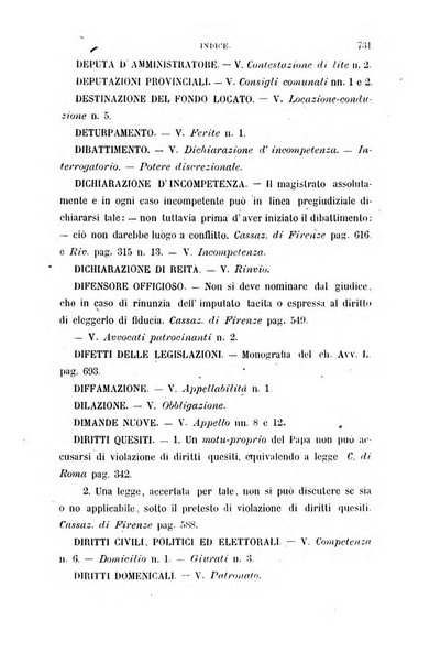 Giornale del Foro in cui si raccolgono le più importanti regiudicate dei supremi tribunali di Roma e dello Stato pontificio in materia civile