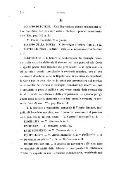 Giornale del Foro in cui si raccolgono le più importanti regiudicate dei supremi tribunali di Roma e dello Stato pontificio in materia civile