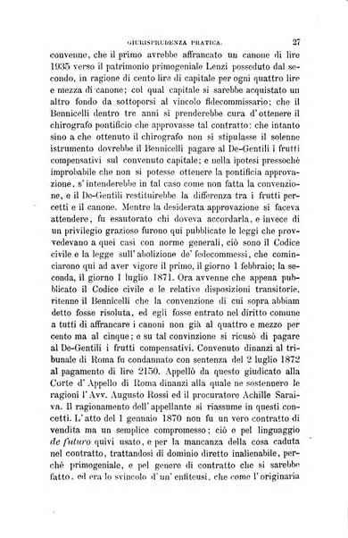 Giornale del Foro in cui si raccolgono le più importanti regiudicate dei supremi tribunali di Roma e dello Stato pontificio in materia civile