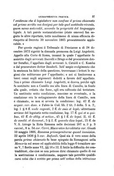 Giornale del Foro in cui si raccolgono le più importanti regiudicate dei supremi tribunali di Roma e dello Stato pontificio in materia civile