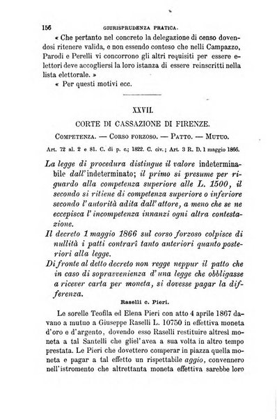 Giornale del Foro in cui si raccolgono le più importanti regiudicate dei supremi tribunali di Roma e dello Stato pontificio in materia civile