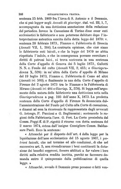 Giornale del Foro in cui si raccolgono le più importanti regiudicate dei supremi tribunali di Roma e dello Stato pontificio in materia civile