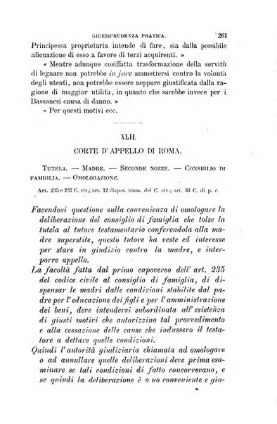 Giornale del Foro in cui si raccolgono le più importanti regiudicate dei supremi tribunali di Roma e dello Stato pontificio in materia civile