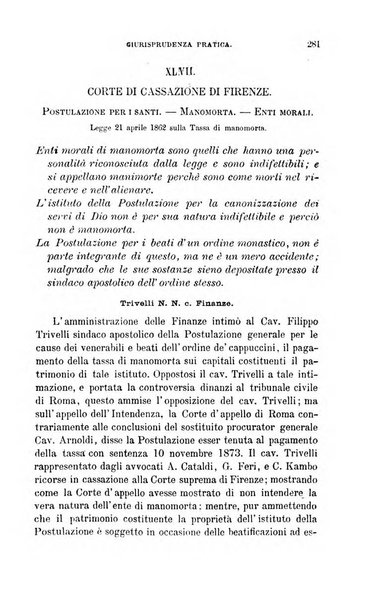 Giornale del Foro in cui si raccolgono le più importanti regiudicate dei supremi tribunali di Roma e dello Stato pontificio in materia civile