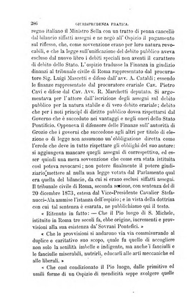 Giornale del Foro in cui si raccolgono le più importanti regiudicate dei supremi tribunali di Roma e dello Stato pontificio in materia civile