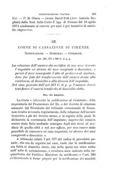 Giornale del Foro in cui si raccolgono le più importanti regiudicate dei supremi tribunali di Roma e dello Stato pontificio in materia civile