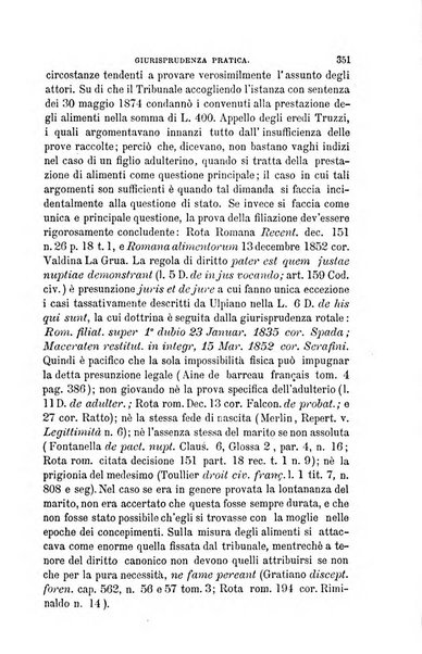 Giornale del Foro in cui si raccolgono le più importanti regiudicate dei supremi tribunali di Roma e dello Stato pontificio in materia civile