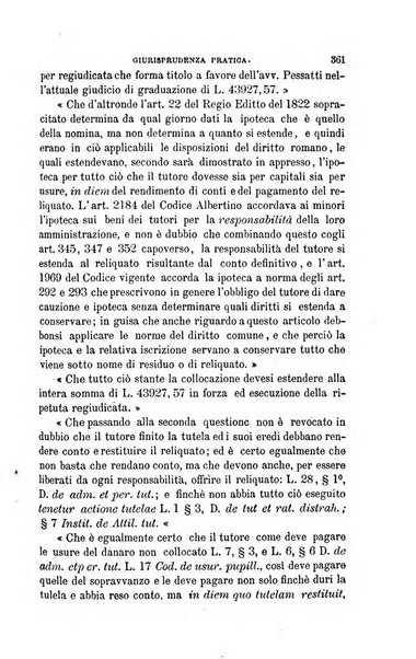 Giornale del Foro in cui si raccolgono le più importanti regiudicate dei supremi tribunali di Roma e dello Stato pontificio in materia civile