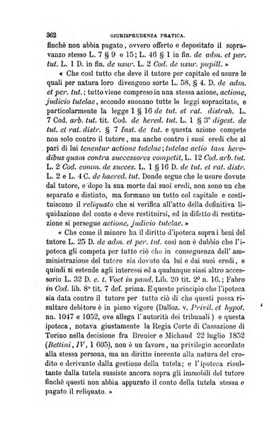 Giornale del Foro in cui si raccolgono le più importanti regiudicate dei supremi tribunali di Roma e dello Stato pontificio in materia civile