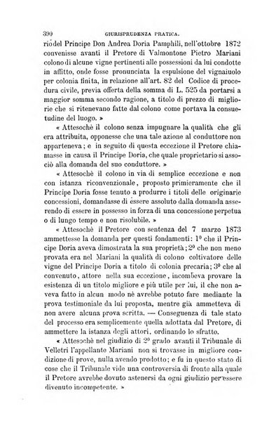 Giornale del Foro in cui si raccolgono le più importanti regiudicate dei supremi tribunali di Roma e dello Stato pontificio in materia civile