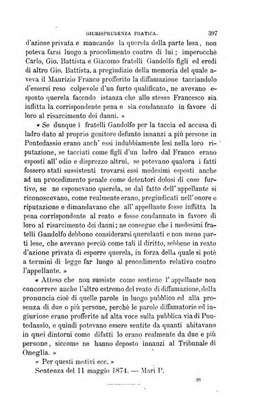 Giornale del Foro in cui si raccolgono le più importanti regiudicate dei supremi tribunali di Roma e dello Stato pontificio in materia civile