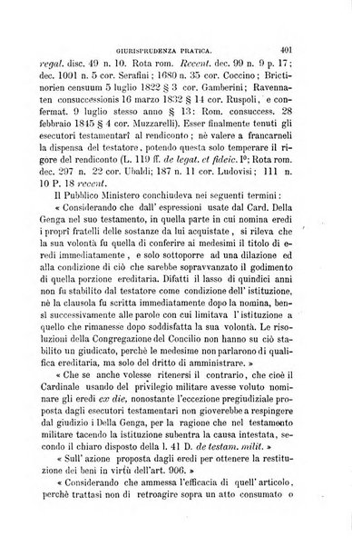 Giornale del Foro in cui si raccolgono le più importanti regiudicate dei supremi tribunali di Roma e dello Stato pontificio in materia civile