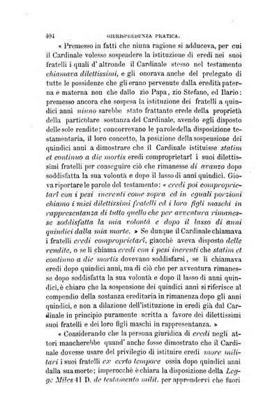 Giornale del Foro in cui si raccolgono le più importanti regiudicate dei supremi tribunali di Roma e dello Stato pontificio in materia civile