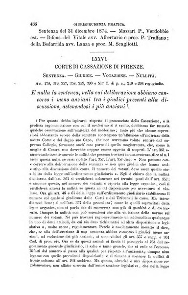 Giornale del Foro in cui si raccolgono le più importanti regiudicate dei supremi tribunali di Roma e dello Stato pontificio in materia civile