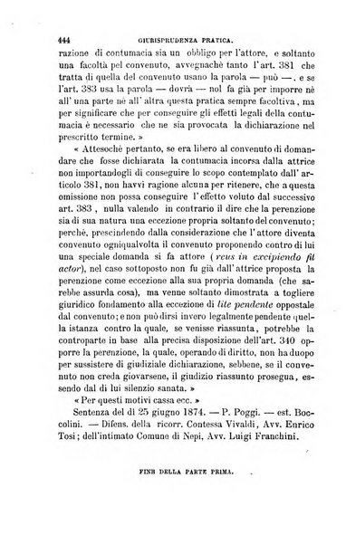 Giornale del Foro in cui si raccolgono le più importanti regiudicate dei supremi tribunali di Roma e dello Stato pontificio in materia civile