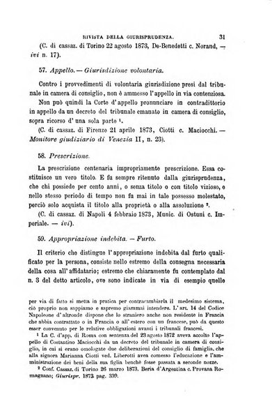 Giornale del Foro in cui si raccolgono le più importanti regiudicate dei supremi tribunali di Roma e dello Stato pontificio in materia civile