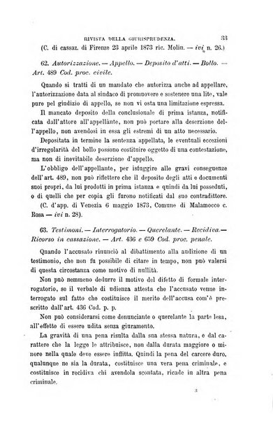 Giornale del Foro in cui si raccolgono le più importanti regiudicate dei supremi tribunali di Roma e dello Stato pontificio in materia civile