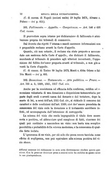 Giornale del Foro in cui si raccolgono le più importanti regiudicate dei supremi tribunali di Roma e dello Stato pontificio in materia civile