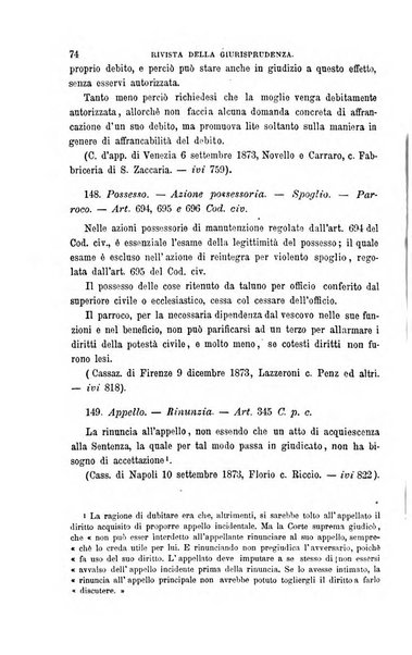 Giornale del Foro in cui si raccolgono le più importanti regiudicate dei supremi tribunali di Roma e dello Stato pontificio in materia civile