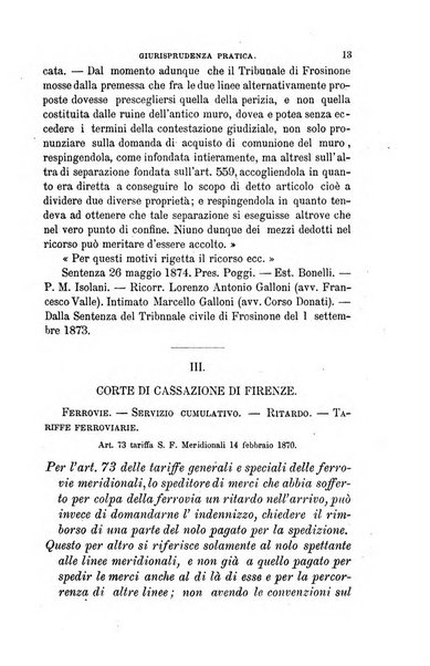 Giornale del Foro in cui si raccolgono le più importanti regiudicate dei supremi tribunali di Roma e dello Stato pontificio in materia civile