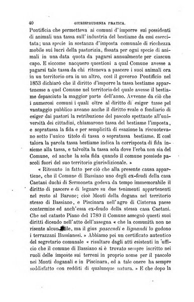 Giornale del Foro in cui si raccolgono le più importanti regiudicate dei supremi tribunali di Roma e dello Stato pontificio in materia civile