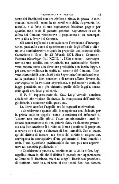 Giornale del Foro in cui si raccolgono le più importanti regiudicate dei supremi tribunali di Roma e dello Stato pontificio in materia civile