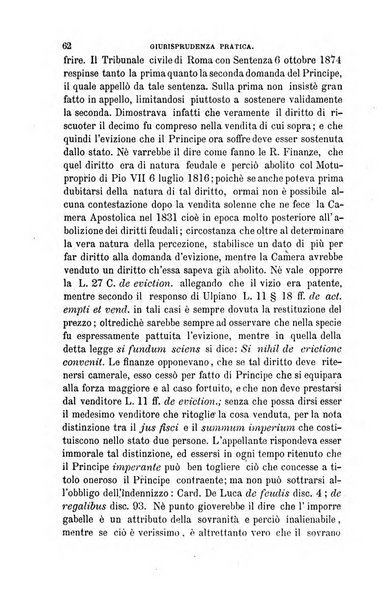 Giornale del Foro in cui si raccolgono le più importanti regiudicate dei supremi tribunali di Roma e dello Stato pontificio in materia civile