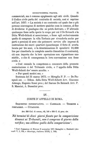 Giornale del Foro in cui si raccolgono le più importanti regiudicate dei supremi tribunali di Roma e dello Stato pontificio in materia civile