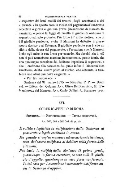 Giornale del Foro in cui si raccolgono le più importanti regiudicate dei supremi tribunali di Roma e dello Stato pontificio in materia civile