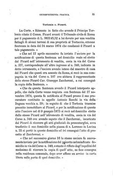 Giornale del Foro in cui si raccolgono le più importanti regiudicate dei supremi tribunali di Roma e dello Stato pontificio in materia civile