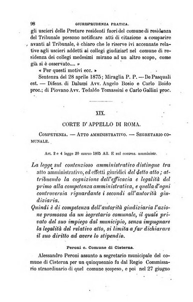 Giornale del Foro in cui si raccolgono le più importanti regiudicate dei supremi tribunali di Roma e dello Stato pontificio in materia civile