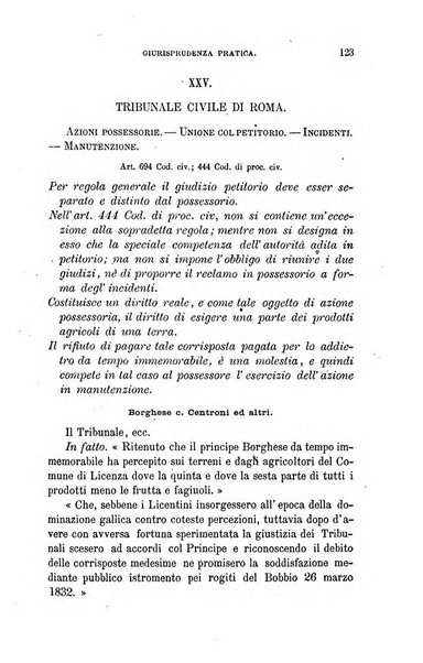 Giornale del Foro in cui si raccolgono le più importanti regiudicate dei supremi tribunali di Roma e dello Stato pontificio in materia civile