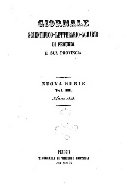 Giornale scientifico-letterario-agrario di Perugia e sua provincia