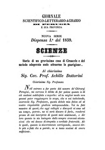 Giornale scientifico-letterario-agrario di Perugia e sua provincia