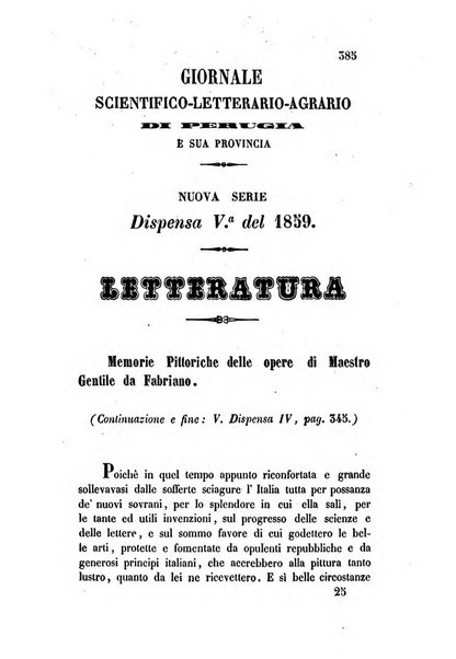 Giornale scientifico-letterario-agrario di Perugia e sua provincia