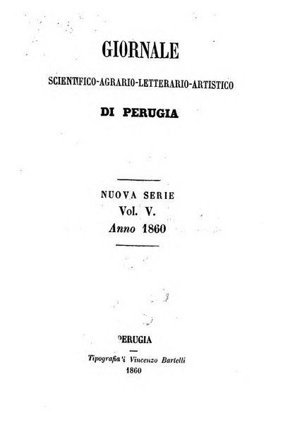 Giornale scientifico-letterario-agrario di Perugia e sua provincia