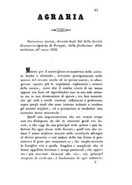 Giornale scientifico-letterario e Atti della Società economico-agraria di Perugia