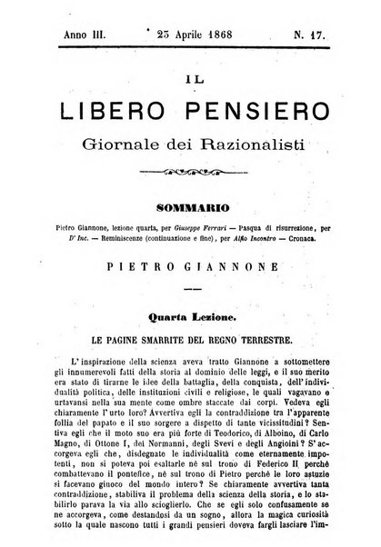 Il libero pensiero giornale dei razionalisti