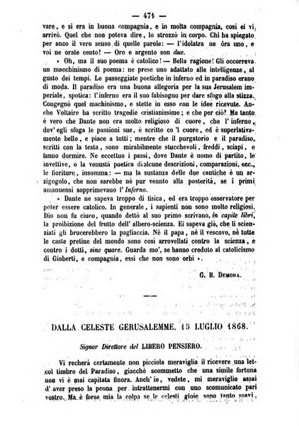 Il libero pensiero giornale dei razionalisti