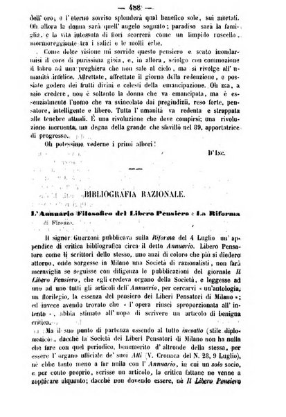 Il libero pensiero giornale dei razionalisti