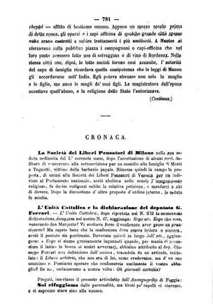 Il libero pensiero giornale dei razionalisti