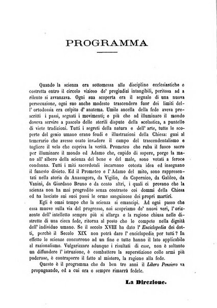 Il libero pensiero giornale dei razionalisti