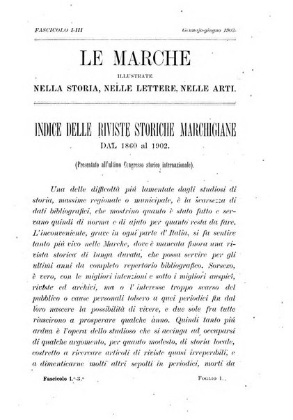 Le Marche illustrate nella storia, nelle lettere, nelle arti rivista mensile