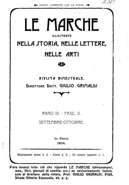 Le Marche illustrate nella storia, nelle lettere, nelle arti rivista mensile