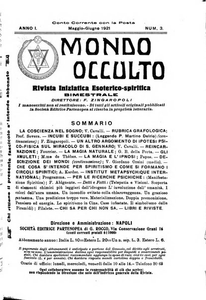 Mondo occulto rivista iniziatica esoterico-spiritica