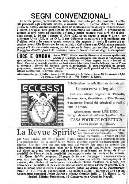 Mondo occulto rivista iniziatica esoterico-spiritica